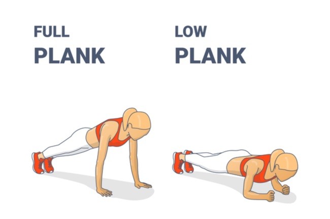แพลงก์ (Low Plank) และไฮแพลงก์ (Full Plank)